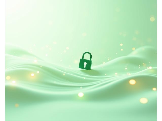 Illustration of a secure digital lock with abstract health data flowing around it, symbolizing data security and privacy commitment.